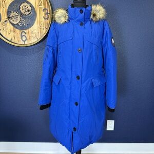 Alpinetek Long Down Parka, Royal Blue, Size XL
